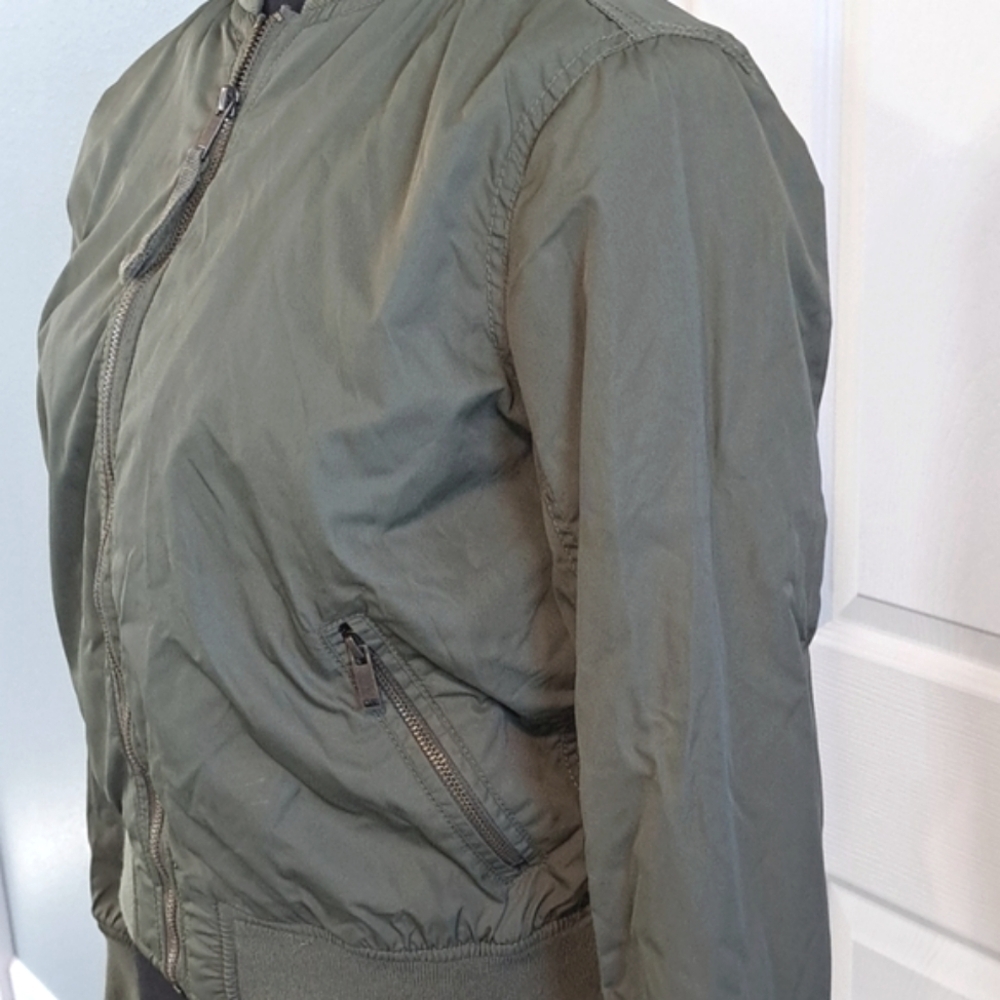 Gap Bomber Lined Lightweight Fight Cropped Jacket Coat With Front Pockets - Picture 2 of 8